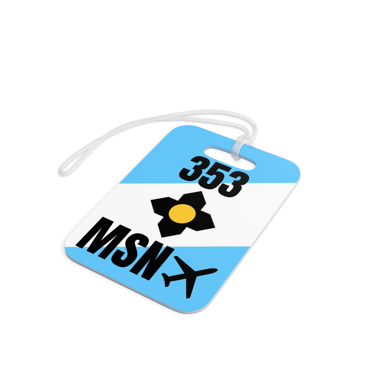 Madison Wisconsin,  Area Code / Airport Tag for Bags and Luggage - 353 / MSN