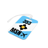 Madison Wisconsin,  Area Code / Airport Tag for Bags and Luggage - 353 / MSN