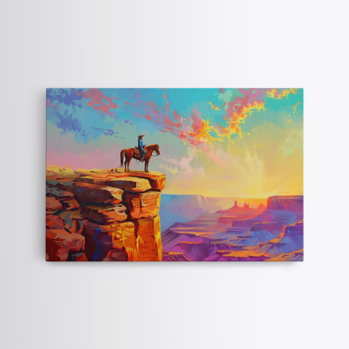 Framed Cowboy Art | 24x36 Wall Art | Equestrian Wall Decor | Western Decor | Southwestern Art | | Retro Wild West | Farmhouse Wall Art