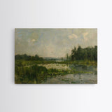 By The Water - Framed Canvas Print, English Landscape, Painting Print On Canvas Or Metal, Living Room Decor