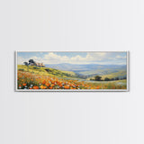 Springtime Panoramic Print - Texas Hill Country In The Spring - Framed Canvas Print - Beautiful Living Room Decor - Country Art - Farmhouse