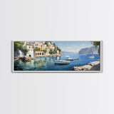 The Italian Coast - Framed Canvas Print - Beautiful Wall Art - Nautical Decor - Italian Painting Print - Sunset in Italy