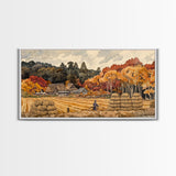 Harvest in Autumn Glory - holiday decor, rustic Christmas decor, country Christmas decor, Christmas scene art, seasonal wall art