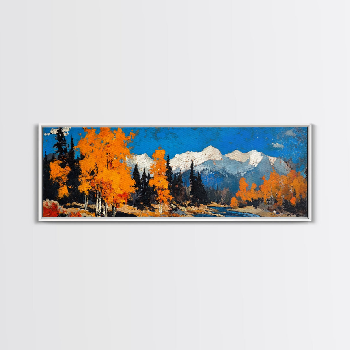 Fall In The Mountains - Vintage Landscape Painting Print - Fall Wall Art - Autumn Centerpiece - Beautiful Fall Wall Art - Canvas Art Print