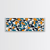 Mid Century Modern Art - Floral Abstract Pattern - Panoramic Canvas Print - Retro Loft Art - Large Wall Art - Geometric Abstract Art