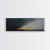 Storm Clouds Rolling In - Framed Canvas Print - Dark and Moody Landscape Painting - Seascape Painting - Ocean Art - Nautical Decor