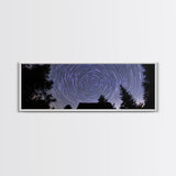 Huge Wall Art Time Lapse Photography Style Print, Panoramic Wall Art, Wood Framed Canvas, Farmhouse Decor, Unique Wall Art