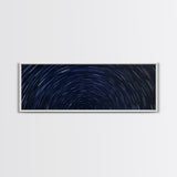 Spiral Of Stars Framed Canvas Print, Timelapse Photography Style Print, Oversized Living Room Decor