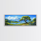 Vintage Oil Painting Canvas Print, Wall Art, Nature Painting, Panoramic Landscape Painting, Large Gallery Art
