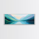 Emerald Green Landscape Painting Print, Framed Canvas Print, Original Artwork, Oil Painting Print, Landscape Wall Art, Panoramic Landscape