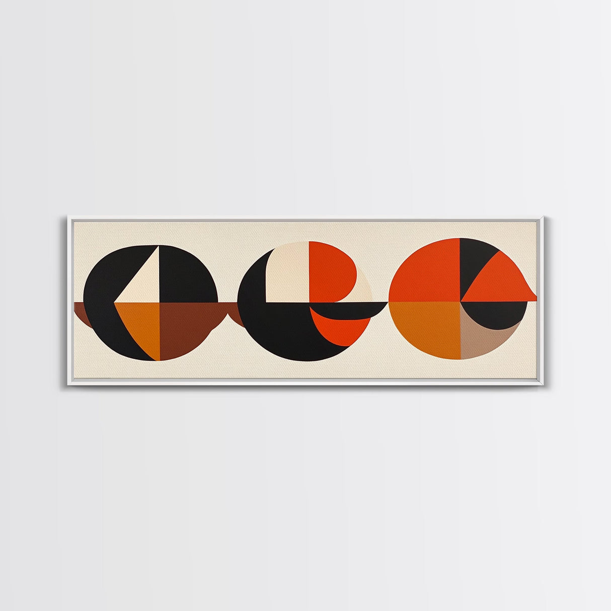 Abstract Art Deco Inspired Wall Art, Triangles and Circles, Geometric Pattern Wall Art, MCM Home Decor, Extra Wide Oversized Art