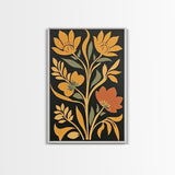 Flower Market Print Framed Canvas Print Mid-Century Modern Botanical Wall Art Boho Modern Farmhouse Living Room Art