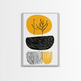 Mid Century Abstract Wall Art, Neutral Art, Gold and Black Wall Art, Boho Style Home Decor, Abstract Art, Modern Home Decor