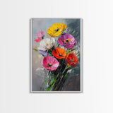 Wild Flower Painting Print On Canvas, Wood Framed Wall Art, Original Art, Flowers Painting, Floral  Print, Modern Art, Living Room Wall Art