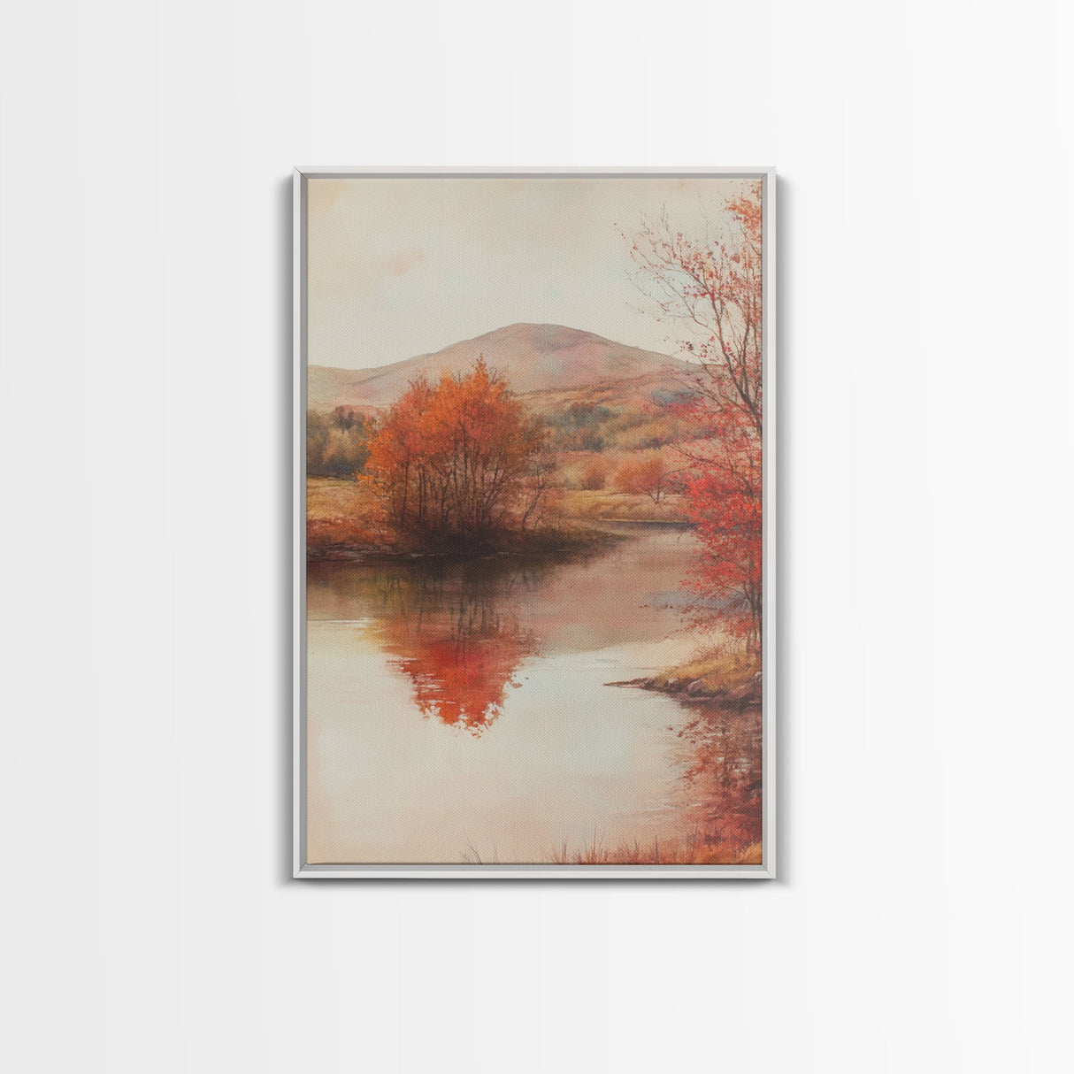 West Texas Desert Landscape, Framed Canvas Print, Fall In The Texas Desert, Desert Landscape Painting, Original Artwork, Minimalist