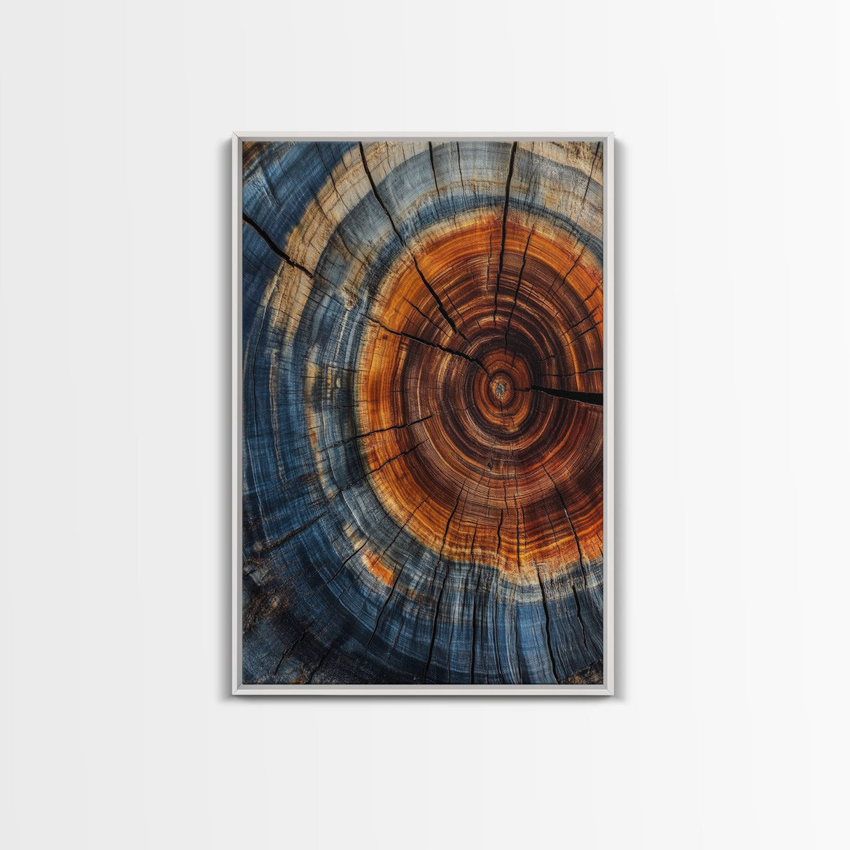 Rustic Home Decor Tree Ring Print, Wood Frame Art, Canvas Print, Abstract Minimalist Modern Farmhouse Wall Art, Living Room Decor