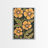 Midcentury Boho Modern Art, Abstract Floral Print, Botanical Decor, Florer Painting Wall Art, Canvas Print, Flower Art Prints, Mid Century Art