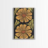 Mid-Century Modern Abstract Flowers, Framed Canvas Print, Style 1