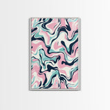 Pink, Black and Turquoise Preppy Wall Art Canvas Print, Girl's Dorm Room Wall Art, Abstract Print, Gift For Mom, Gift For Her