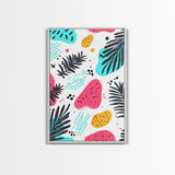 Colorful Abstract Painting Canvas Print, Retro Style Wall Art
