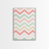 Chevron Zig Zag Pastel Wall Art, Geometric Wood Framed Wall Art, Decorative Wall Accent, Mosaic Wall Decor, Boho Art