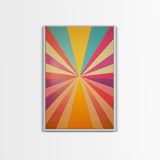Midcentury Modern Star Burst Pastel Wall Art, Framed Canvas Print, Unique Wall Art, MCM Abstract Wall Decor