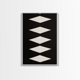 White Diamonds Geometric Aztec Terracota Canvas Print, Modern Farmhouse, Southwestern Art, Arizona Art, Black and White Wall Art