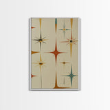 Mid Century Modern Atomic Starburst Retro Wall Art - Atomic Decor - Canvas Print - 50s Style Wall Art - MCM Mid Century Modern Art