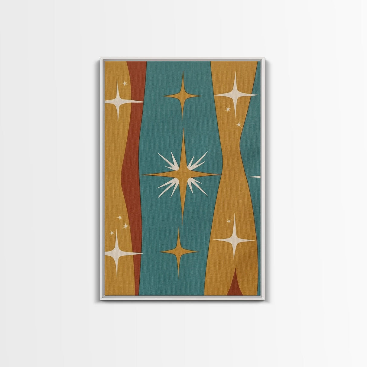 Star Burst - Atomic Age Art - Framed Canvas Print