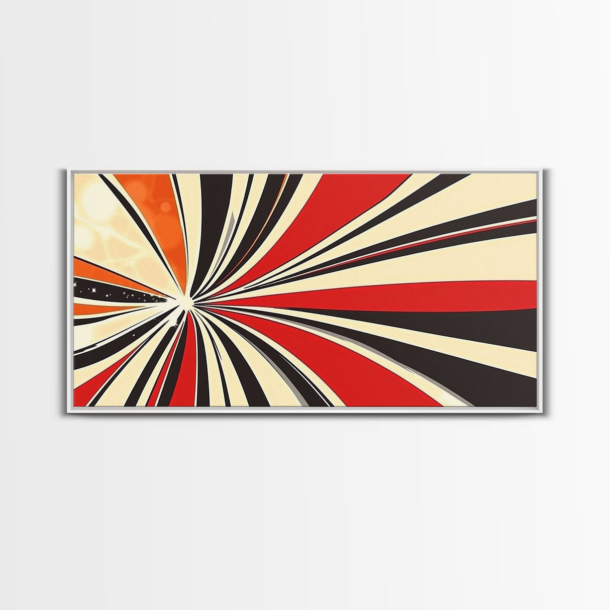 Mid-Century Modern Art Retro Geometric Wall Art Framed Canvas Print Wood Framed Home Decor Modern Abstract Painting