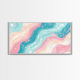 Retro 90s Style Wall Art, Bedroom Wall Decor, Aesthetic Decor, Vaporwave Wall Art, Pastel Shades Painting