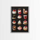 Kawaii Dessert Painting Print, Kitchen Home Decor, Kitchen Wall Art, Minimalist Dining Room Decor, Kawaii Wall Art, Cute Kitchen Decor