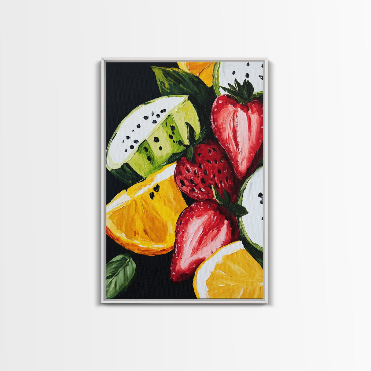 Food Review Kitchen Art, Framed Canvas Print, Antique Still Life Oil Painting Of Fruit, Fruit Still Life, Kitchen Decor, Dining Room Art