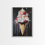 Ice Cream Shop Wall Art, Abstract Still Life Of Ice Cream, Food Review Wall Art, Kitchen Home Decor, Kitchen Art