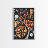Italian Restaurant Wall Art, Retaurant Decor, Pizza Painting Canvas Print, Kitchen Wall Art, Kitchen Painting, Dining Room Decor