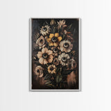 Macabre Halloween Decor, Creepy Flowers With Eyes Canvas Print, Dark Academia Wall Art, Surreal Spooky Gothic Decor, Witchy Art