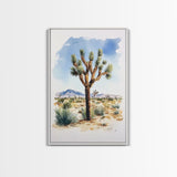 Watercolor Painting Print of Joshua Tree, Framed Canvas Print, Joshua Tree Art, Joshua Tree California Wall Art, Modern Farmhouse Art