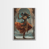 Portrait of Krishna Framed Canvas Print, Krishna Wall Art, Krishna Painting