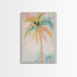 Oil Painting Print of a Palm Tree, Coastal Decor, Beach House Art, Beach Art, Vacation Gift, Pink Decor, Preppy Decor, Preppy Art