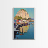 Morro Bay, Framed Canvas Print, Painting Morro Bay California, California Home Decor, Painting of Morro Bay Wall Art Canvas Print
