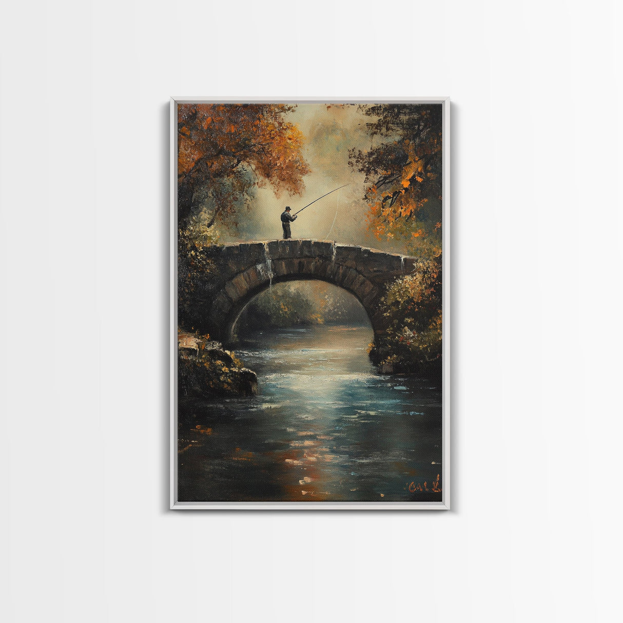 Fly Fishing Art Print on Canvas - Outdoors Gift Idea - Gift For Dad - Fly Fishing Art - Fly Fishing Painting - Trout Fishing - Outdoorsman Gift