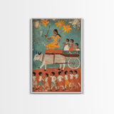19th Century Folk Art Canvas Print, Rustic Home Decor, Chicano Wall Art, Rustic Farmhouse Painting, Minimalist Decor