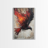Graffiti Phoenix Canvas Print, Phoenix Painting, Grunge Punk Art, Office Decor, Man Cave Wall Art, Office Decor For Men, Gift For Him