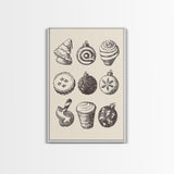 Rustic Boho Christmas Cookies Canvas Print - Framed Canvas - Minimalist Christmas Art - Boho Christmas Art - Rustic Christmas Art