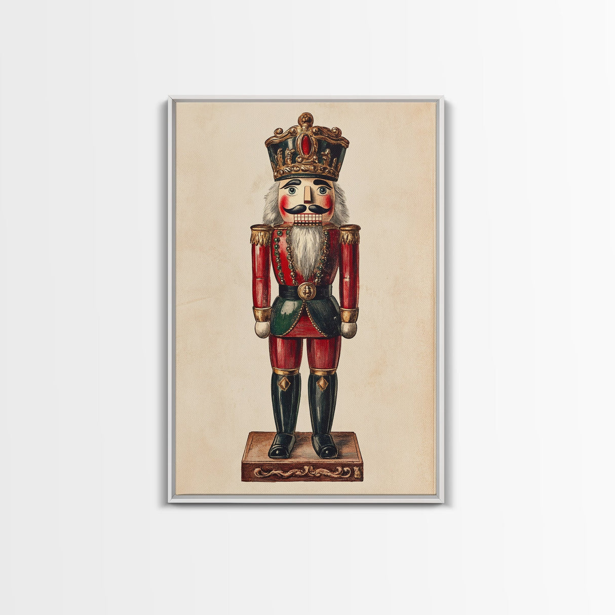 Sketch of a Nutcracker Canvas Print - Framed Canvas - Minimalist Christmas Art - Boho Christmas Art - Rustic Christmas Art