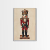 Sketch of a Nutcracker Canvas Print - Framed Canvas - Minimalist Christmas Art - Boho Christmas Art - Rustic Christmas Art