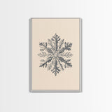Snowflake Canvas Print - Framed Canvas - Minimalist Christmas Art - Boho Christmas Art - Rustic Christmas Art - Winter Decor - Winter Art