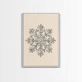 Sketch of a Snowflake Canvas Print - Framed Canvas - Minimalist Christmas Art - Boho Christmas Art - Rustic Christmas Art