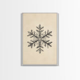Drawing of a Snowflake Canvas Print - Framed Canvas - Minimalist Christmas Art - Boho Christmas Art - Rustic Christmas Art