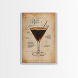 Cocktail Painting Print, Espresso Martini Wall Art, Canvas Print, Bar Decor, Bar Wall Art, Gift Idea For Martini Lover, Espresso Martini Painting